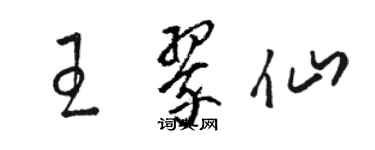 骆恒光王翠仙草书个性签名怎么写