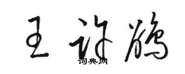 骆恒光王许鹃草书个性签名怎么写