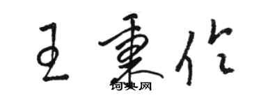 骆恒光王秉伶草书个性签名怎么写