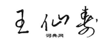 骆恒光王仙寿草书个性签名怎么写