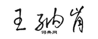 骆恒光王纳肯草书个性签名怎么写