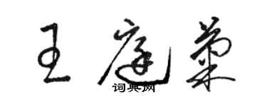 骆恒光王庭菊草书个性签名怎么写