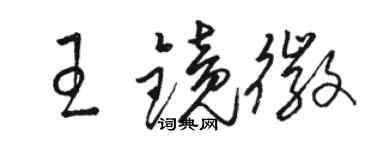 骆恒光王镜徽草书个性签名怎么写