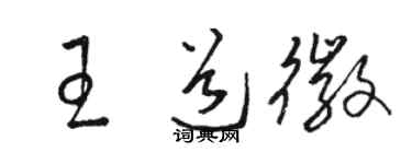 骆恒光王道徽草书个性签名怎么写
