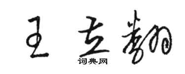 骆恒光王立翻草书个性签名怎么写