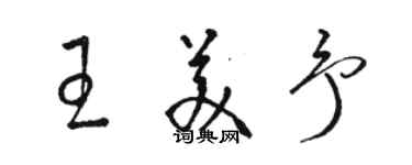 骆恒光王美予草书个性签名怎么写