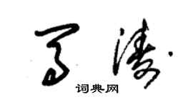 朱锡荣马涛草书个性签名怎么写