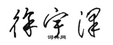 骆恒光徐宇泽草书个性签名怎么写