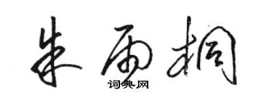 骆恒光朱雨桐草书个性签名怎么写