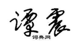 朱锡荣谭震草书个性签名怎么写