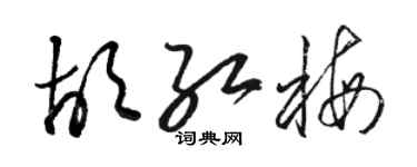骆恒光胡红梅草书个性签名怎么写