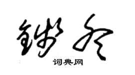 朱锡荣钱冬草书个性签名怎么写