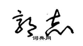 朱锡荣郭志草书个性签名怎么写