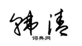 朱锡荣韩清草书个性签名怎么写