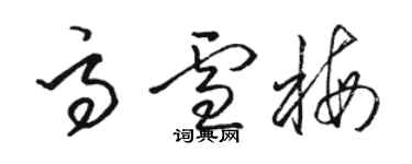 骆恒光高雪梅草书个性签名怎么写