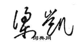 骆恒光梁凯草书个性签名怎么写