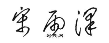 骆恒光宋雨泽草书个性签名怎么写