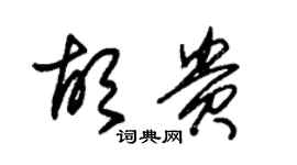 朱锡荣胡贵草书个性签名怎么写