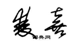 朱锡荣双喜草书个性签名怎么写