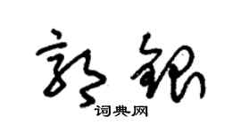 朱锡荣郭银草书个性签名怎么写