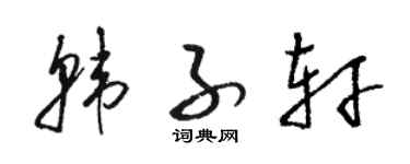 骆恒光韩子轩草书个性签名怎么写