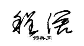 朱锡荣程阔草书个性签名怎么写