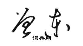 骆恒光曾东草书个性签名怎么写