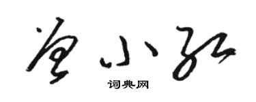骆恒光曾小红草书个性签名怎么写