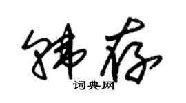 朱锡荣韩存草书个性签名怎么写