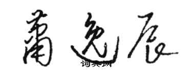 骆恒光萧逸辰草书个性签名怎么写