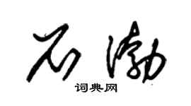 朱锡荣石渤草书个性签名怎么写