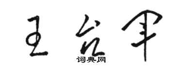 骆恒光王台军草书个性签名怎么写