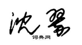 朱锡荣沈翠草书个性签名怎么写