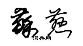 朱锡荣苏慈草书个性签名怎么写