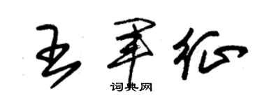 朱锡荣王军征草书个性签名怎么写