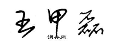 朱锡荣王甲磊草书个性签名怎么写