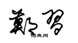 朱锡荣郑习草书个性签名怎么写