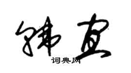 朱锡荣韩宜草书个性签名怎么写