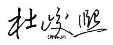 骆恒光杜峻熙草书个性签名怎么写