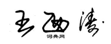朱锡荣王西涛草书个性签名怎么写
