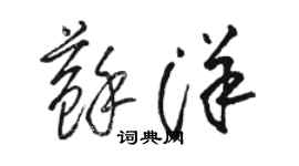 骆恒光苏洋草书个性签名怎么写