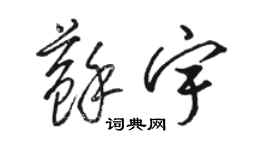 骆恒光苏宇草书个性签名怎么写