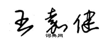 朱锡荣王嘉健草书个性签名怎么写