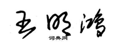朱锡荣王明鸿草书个性签名怎么写