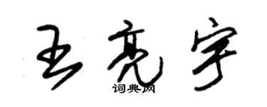 朱锡荣王亮宇草书个性签名怎么写