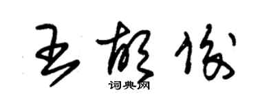 朱锡荣王胡俊草书个性签名怎么写