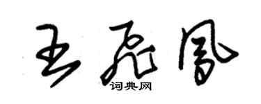 朱锡荣王飞凤草书个性签名怎么写