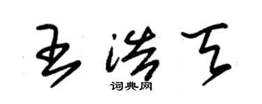朱锡荣王浩天草书个性签名怎么写