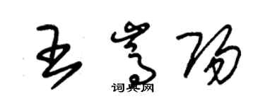 朱锡荣王嵩阳草书个性签名怎么写