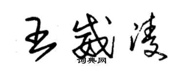 朱锡荣王威凌草书个性签名怎么写